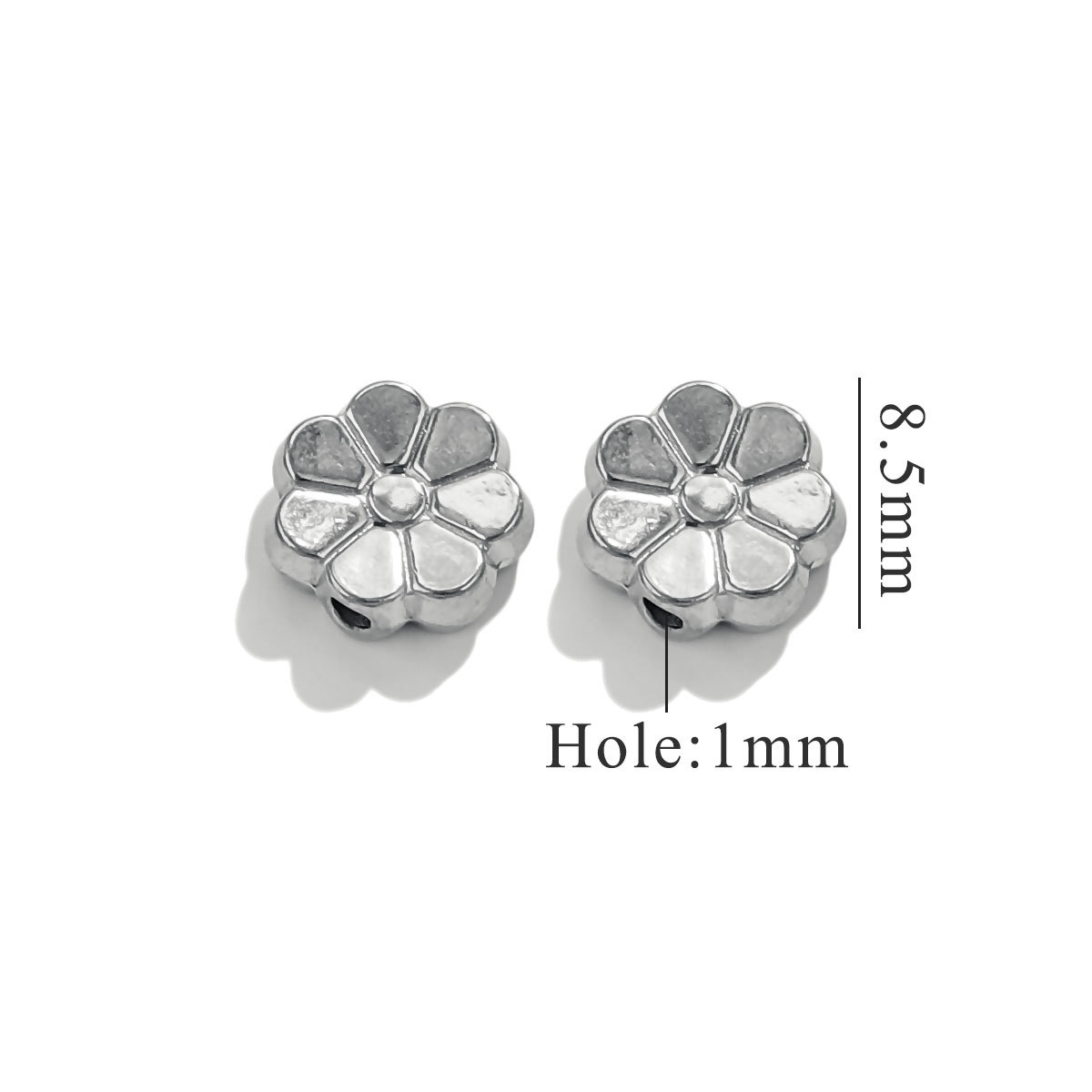 Silver color / 1 Piece Retro Style Flower Shape Stainless Steel  Gold Color Women's Pendant Picture7